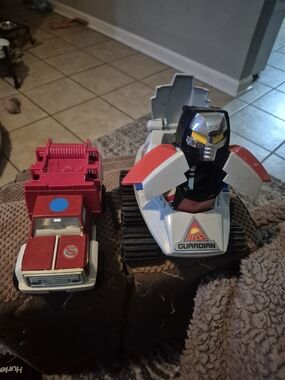 Guardian Rescue Tank Toy with Red Tow Truck - White, Red, Black